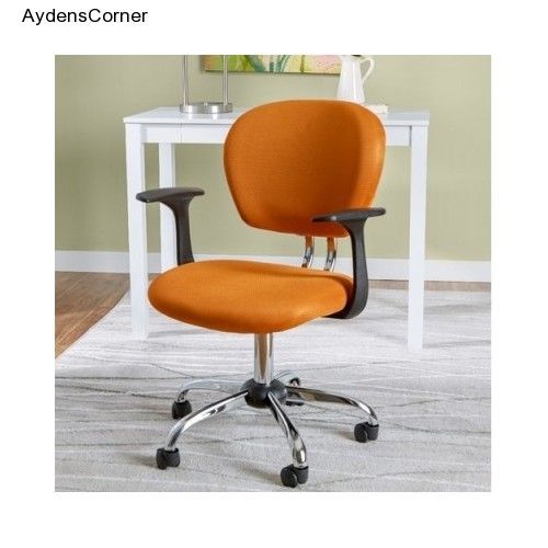 Office desk chair orange rolling adjustable computer seat ergonomic swivel for sale