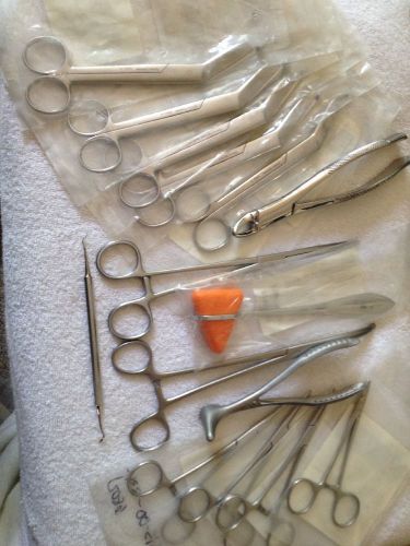 Assorted Hemostats Bandage Scissors One Extractor 15 Instruments