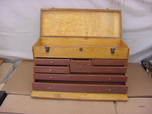 VINTAGE MACHINIST TOOL BOX - 7 DRAWER - TOOL BOX CHEST - JEWELRY TOOL CASE