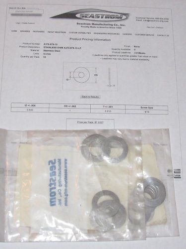 (20) Stainless Steel Shims .625&#034; ID 1.000&#034; OD .010&#034; Thick New Surplus Stock