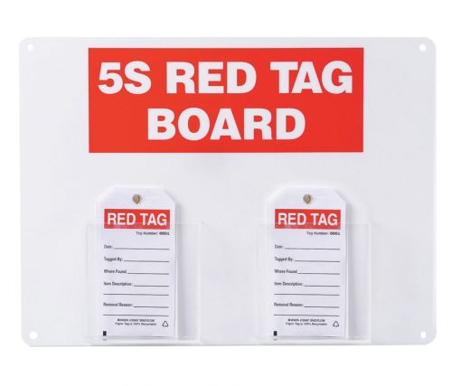 Brady Red Tag Station, Small Tags, 12&#034; x 16&#034; w/ 100 5-3/4&#034;x3&#034; Tags NEW (IN1)