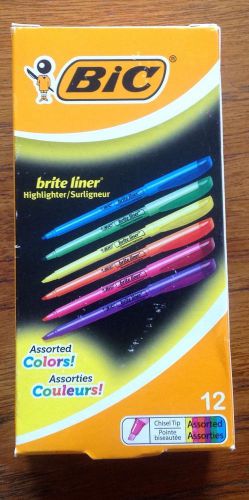 BIC Brite Liner High Lighter Assorted Colors 12 pack box 30221-BL11       NEW