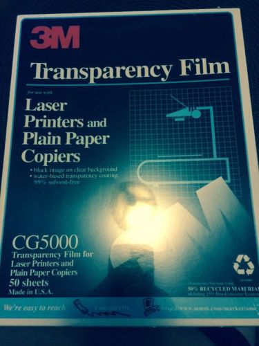 3M Transparency CG5000 dual purp Film Laser Plain Copiers