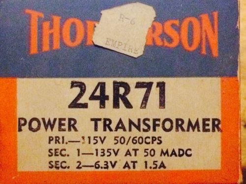Thordarson 24R71 power transformer 135V 6.5V NIB Triad R-30X