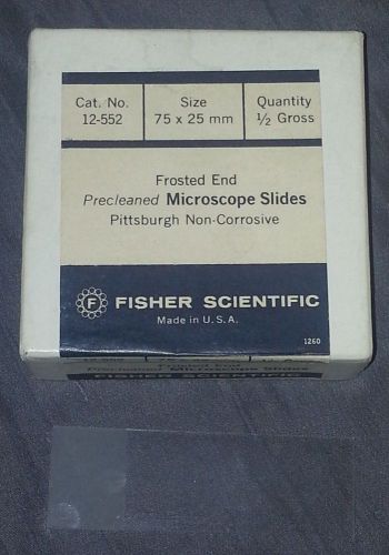 Box of 67 Fisher Scientific Precleaned Microscope Slides 75 x 25mm Cat No 12-552