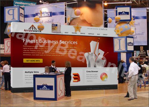 Trade Show Fabric Tension pop-up Booth 20ft (10ft tall) (Graphics included)
