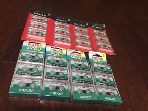 24 Maxell MC60  Sony MC 60 Microcassette Tapes  Sealed - Total 24 Tapes Cheap!