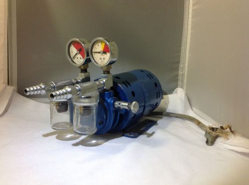 Robbins &amp; myers ks-m330 vacuum pump 1/10hp motor with marsh vacuum gauges for sale
