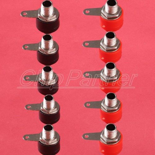 10pcs 4mm short banana jack female terminal block black  and red each for 5pcs for sale