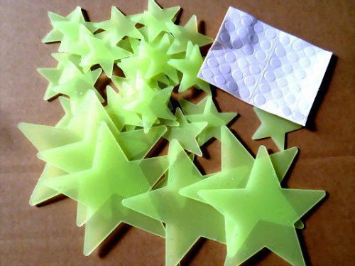 999X Glow in the Dark Stars plastic wall stick decoration kid room nurser Party