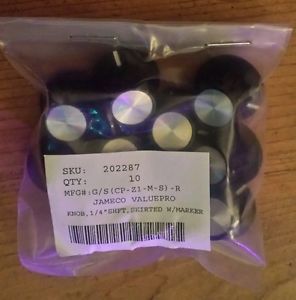 Jameco Knobs 1/4&#034; SHFTSKIRTED W/ MARKER QTY 10 SKU 202287 electronic parts Cheap