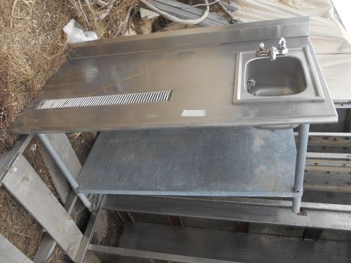 stainless steel work table with Drain Board and built in Sink