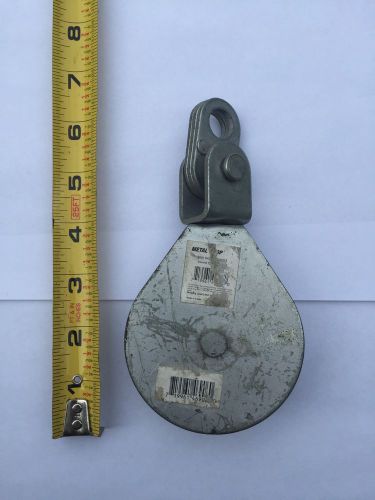 Metal Top 3 inch Zinc pulley with swivel NOS for 1/4 rope 50# capacity
