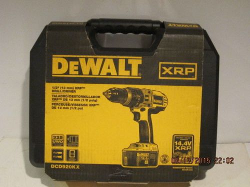 Dewalt dcd920kx-14.4v xrp 1/2&#034; drill driver kit-free ship late 2014 date code!! for sale