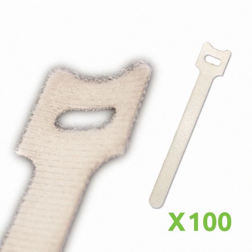 6 Inch Hook and Loop Reusable Strap Cable Cord Wire Ties 100 Pack White