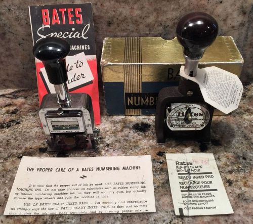 Vintage Bates Numbering Machine 6 Wheel Stamper With A LION C-71 Stamper Nice