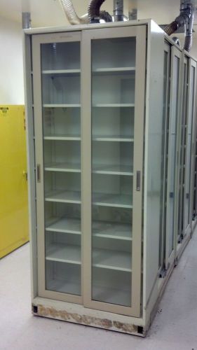 LAB CASEWORK, METAL, SLIDING GLASS DOORS, 8 SHELVES, ID# 200150