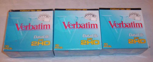 NEW 3 10 packs Verbati IBM Formatted DataLife MF 2HD microdisks 3.5 30pcs total