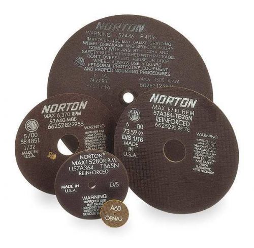 Norton 66252938724 Abrasive Cut Wheel, 7In D, 0.050In T, 1-1/4In AH
