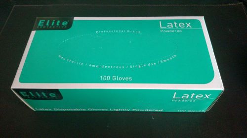 Elite Latex Professional grade Powdered Medium Disposable non-sterile 100/box