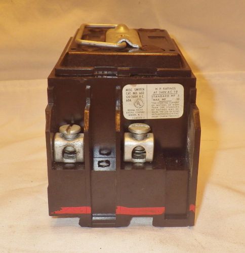 FEDERAL PACIFIC ELECTRIC 60 amp  FPE 602 Fuse block &amp; pullout with fuses