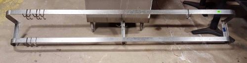 96&#034; Stainless Steel Heavy Duty Wall Mount Double Row Kitchen Pot Pan Rack 8&#039;