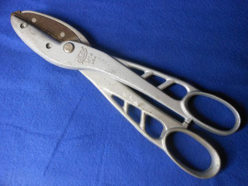 Vintage 14&#034; Malco M14 Aluminum Handled 3-1/2&#034; Cut Sheet Metal Snip Shear Cutters