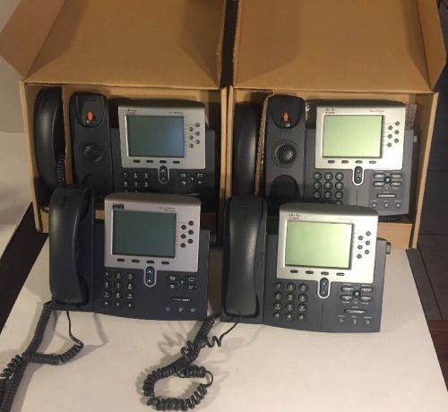 LOT OF (4) CISCO IP PHONE 7960 &amp; 7961 SERIES MODEL CP-7960/7961 BUSINESS PH0NES