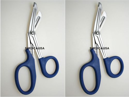 2 Universal Scissors 7.25&#034; Royal Blue Color Handle NEW SurgicalUSA Instruments