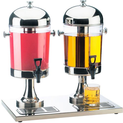 Cal-Mil 155 4 Gallon Dual Stainless Steel Beverage Dispenser - 22&#034; x 14&#034; x 23&#034;