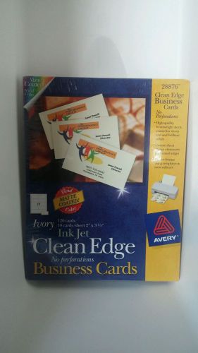 Avery 28876 Matte Ivory Clean Edge Business Cards With No Perforated Edges NEW