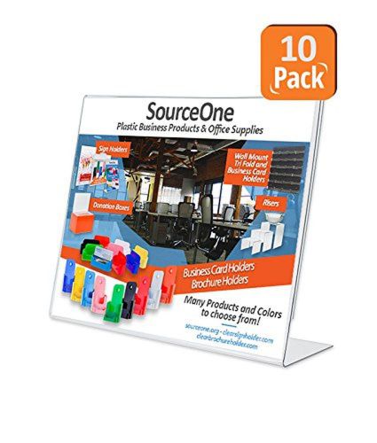 Source One 10 Pack 3-1/2-inch By 2-1/2-inch Slant Back Acrylic Sign Holder