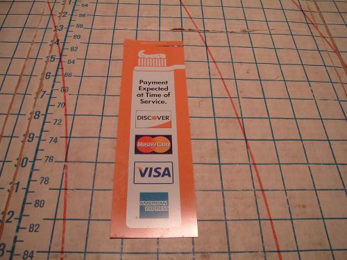 CREDIT CARD DECAL STICKER 2-sided Visa MasterCard Discover AmeX dentists tooth