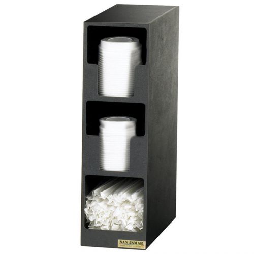 San jamar ez-fit lid &amp; straw tower w/ (2) lid &amp; (1) straw compartment - l2202 for sale