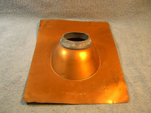 Vintage dwv drain waste vent roof flashing copper 3&#034; lead seal  ~ oatey ? for sale