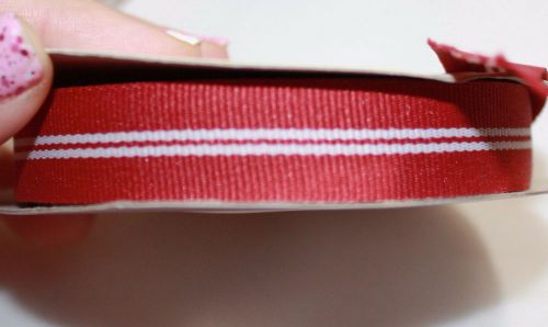 STAMPIN UP  grosgrain ribbon striped RIDING HOOD RED 111374 12 2/3 yds