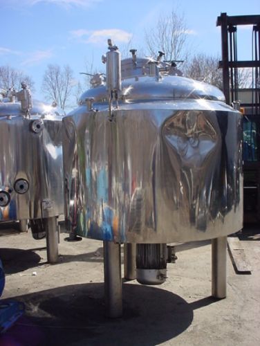 510 GALLON 316 STAINLESS STEEL JACKETED REACTOR w/ 7.5 Hp bottom mixer REDUCED!