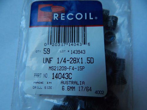 RECOIL THREAD REPAIR INSERTS  UNF 1/4-28 X1.5D 59 PIECES 14043C HELICOIL