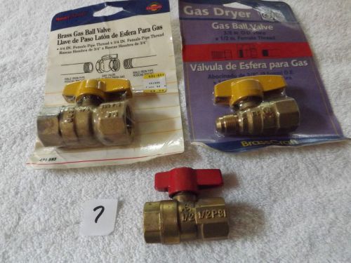 3 Gas Brass Ball Valves (2 1/2&#034;, 1 3/4&#034;)