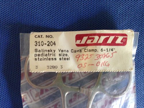 Jarit (310-204) Satinsky Vena Cava Clamp, L: 6-1/4&#034;, Pediatric Size, Stainless