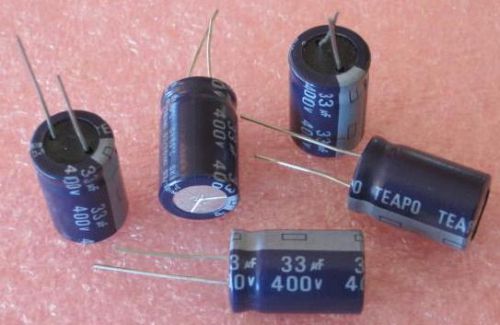 33uf 33 uf  400v 85c radial electrolytic capacitor ( qty 10 ) *** new *** for sale