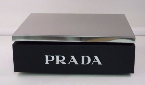 New PRADA Store Counter Top Shelf  POP Wood Mirror Display 8&#034; NIB