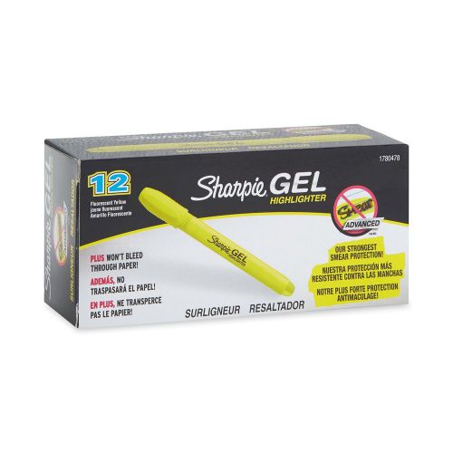 Sharpie 1780478 Accent Gel Highlighter Fluorescent Yellow 12-Pack