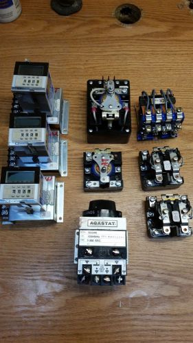 Lot of 9 various Mechanical Relays including timers