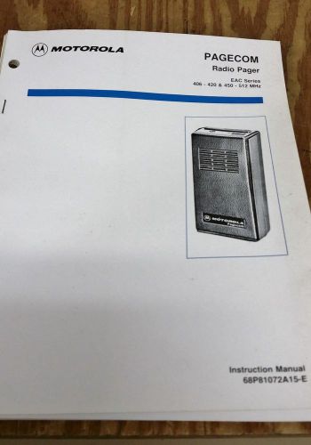 Motorola Pagecom,UHF Tone &amp; Voice Pager Service Manual