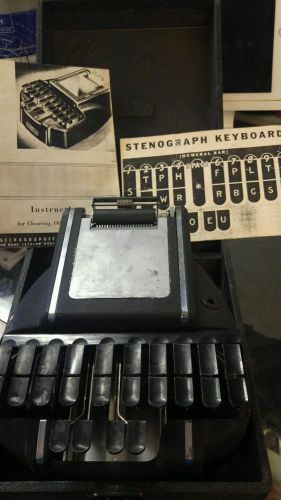 Vintage Stenograph Machine - The Hedman Company Chicago With Wood Case - Works!!