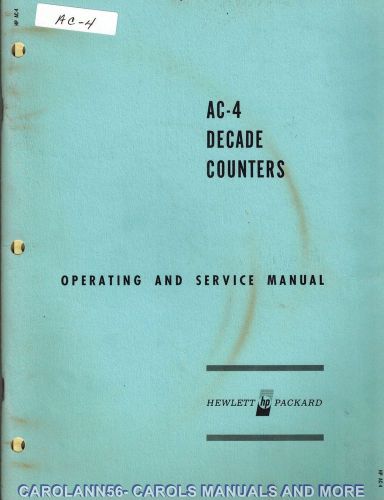 HP Manual AC-4 DECADE COUNTERS