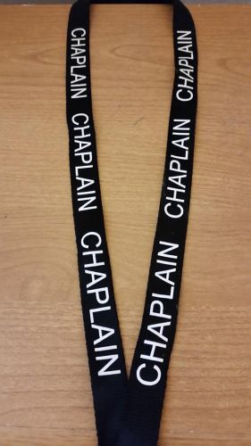 CHAPLAIN (CLERGY) ID HOLDER LANYARD STRAP &amp; SWIVEL (POLICE FIRE CRISIS DISASTER)