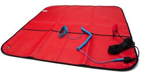 ESDProduct Vinyl Field Service Kit with Ground Cord and Wrist Strap, 3/16&#034;