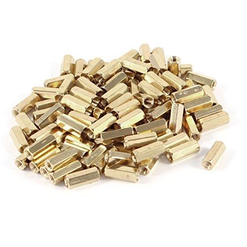 Uxcell 100 pcs hex hexagon female nut brass standoff spacer m3x12 m3 12mm for sale